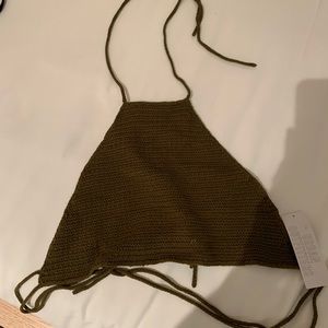 Urban Outfitters cropped knit backless halter top